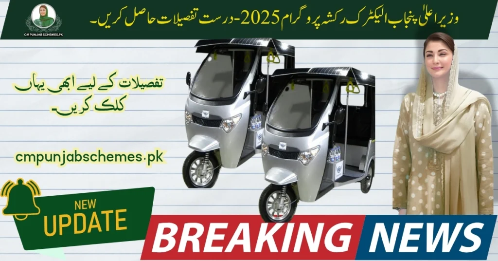CM Punjab E Rickshaw Program 2025 : New updates & Comprehensive Guide 5 E Rickshaw Program