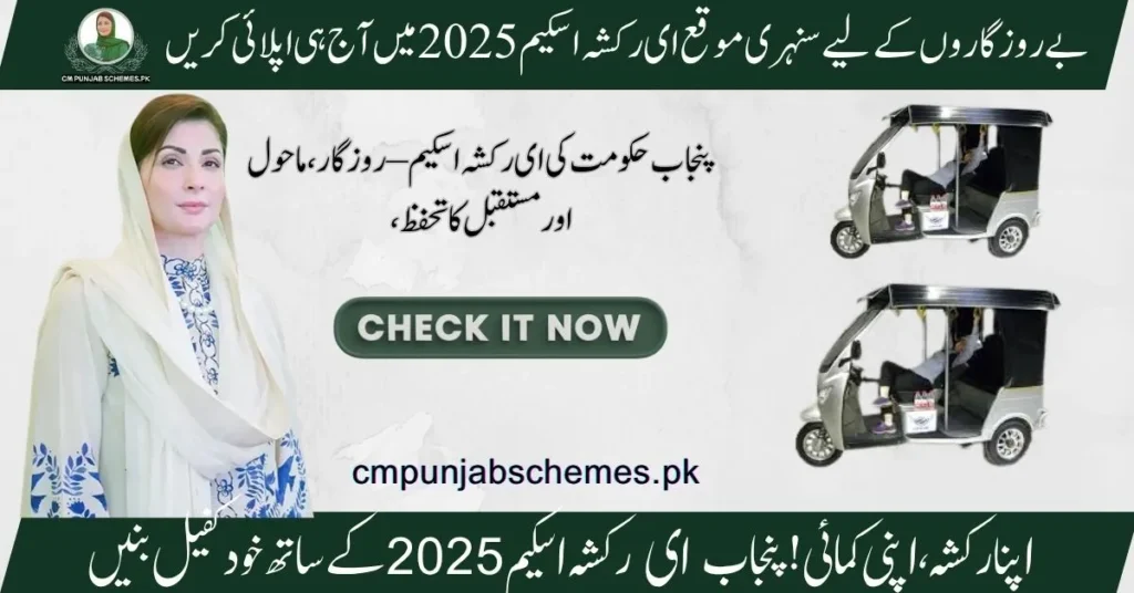 CM Punjab E Rickshaw Scheme 2025 : Comprehensive Guide On Application Process And New updates 7 E Rickshaw Scheme