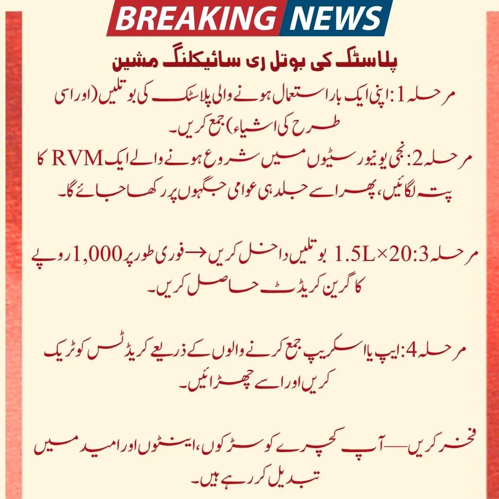 CM Punjab Introduces Plastic Bottle Recycling Machine of : Earn Rs. 1000 by Recycling Plastic Garbage 3 Plastic Bottle Recycling Machine by CM Punjab